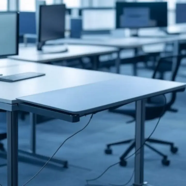 Modern, ergonomikus irodabútorok letisztult munkakörnyezetben.