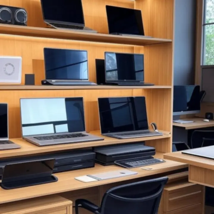 Magyar home office iroda válogatott számítógépes eszközökkel és ergonomikus bútorokkal.